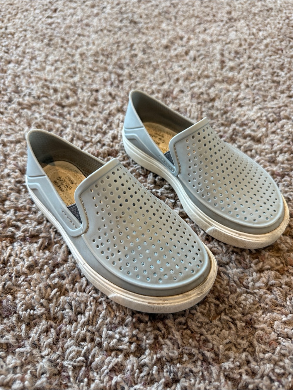 CROCS Kids Slip-On Water Shoes in Light Gray